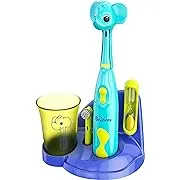 Brusheez® Kids’ Electric Toothbrush Set - Safe & Effective for Ages 3+ Parent Tested Approved with Gentle Bristles, 2 Brush Heads, Rinse Cup, 2-Minute Timer, Storage Base (Ollie The Elephant)Brusheez® Kids’ Electric Toothbrush Set - Safe & Effective for 