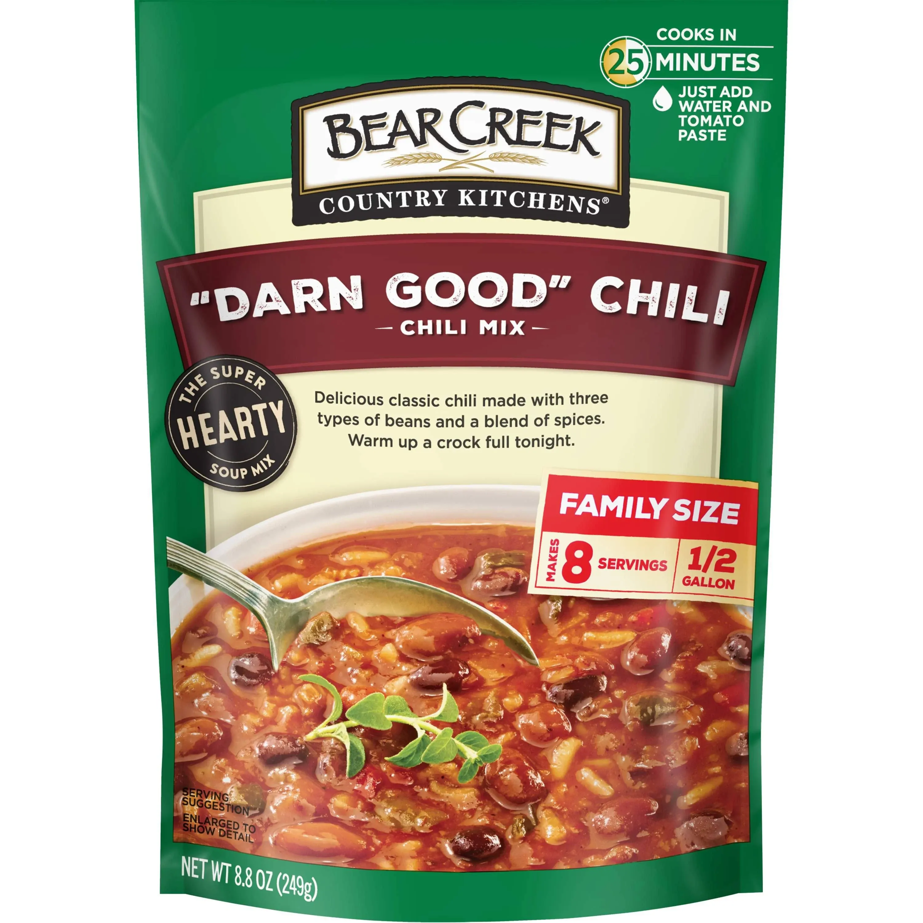 Bear Creek Chili Mix, Darn Good Chili, Family Size - 8.8 oz