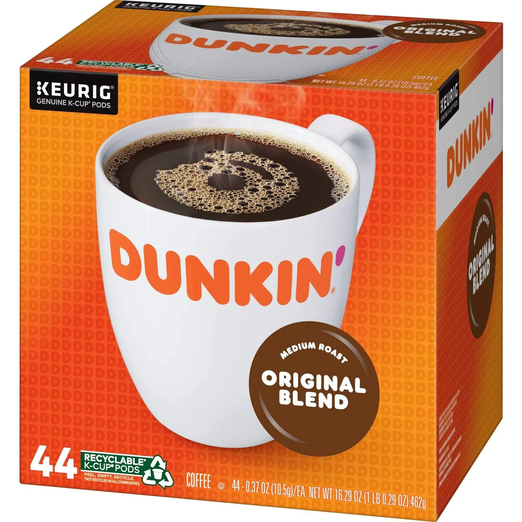 Dunkin Donuts Original K-Cup Pods, Original Blend, 22 Count (Packaging May Vary)