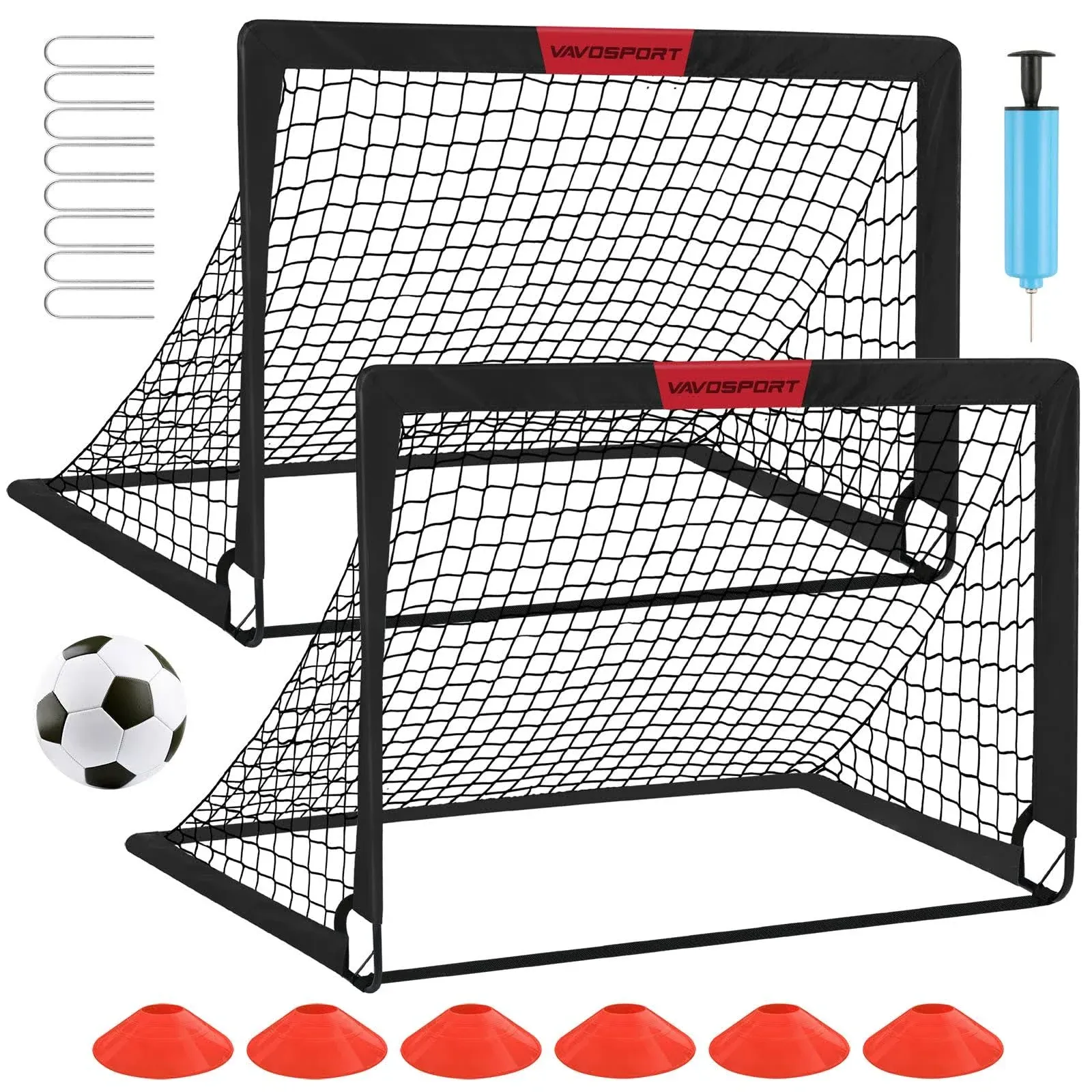 Kids Soccer Goals Set - 2 of 4&#x27; x 3&#x27; Portable Soccer Goal Training Equipment