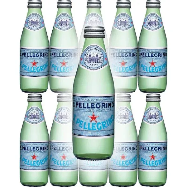 San Pellegrino Sparkling Natural Mineral Water 8.45oz Glass Bottle (Pack of 10)