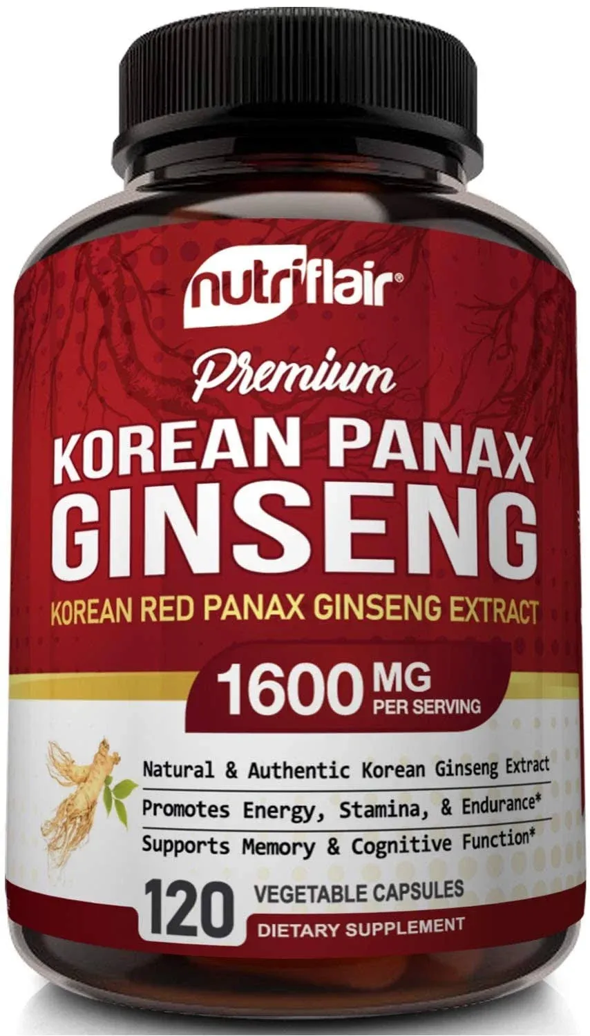 Panax Ginseng 1000mg Serving 120 Capsules 5% Ginsenosides High Potency USA SHIP