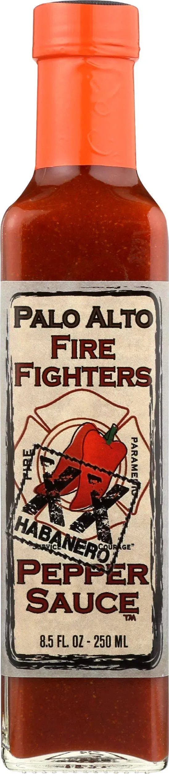 Palo Alto Firefighters XX Habanero Pepper Sauce (8.5oz) - Salt Free Pepper Plant Hot Sauce, No Sodium Hot Pepper Sauce, No Salt Sauces