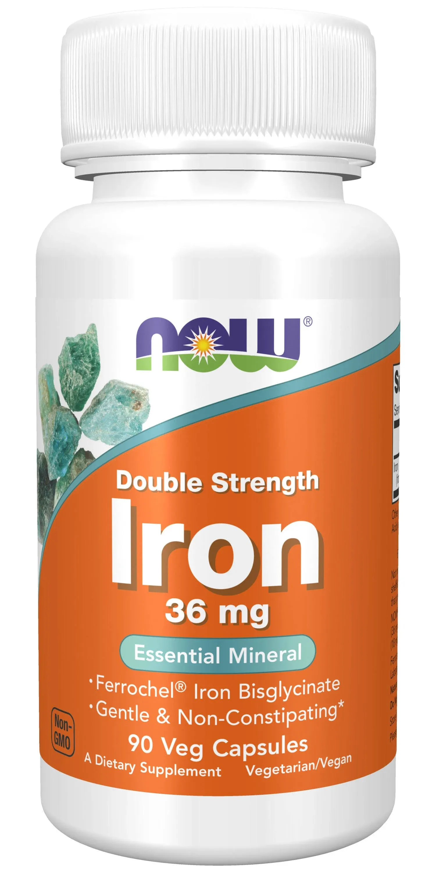 Now Foods Iron Double Strength 36 mg 90 Veg Capsules