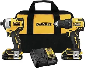 DEWALT ATOMIC 20V MAX* Cordless Drill Combo Kit, Compact (DCK278C2)