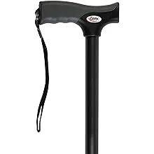 Carex Soft Grip Walking Cane - Height Adjustable Cane With Wrist Strap - Latex Free Soft Cushion Handle, Black Cane, Walking Cane for Women and Walking Cane for Men