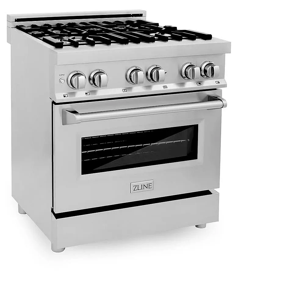 ZLINE 30" 4.0 Cu. ft. Dual Fuel Range with Gas Stove and Electric Oven Stainless Steel RA30