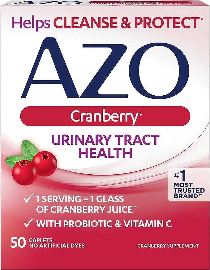 AZO, Cranberry®, Salud de las vías urinarias, 50 comprimidos oblongos