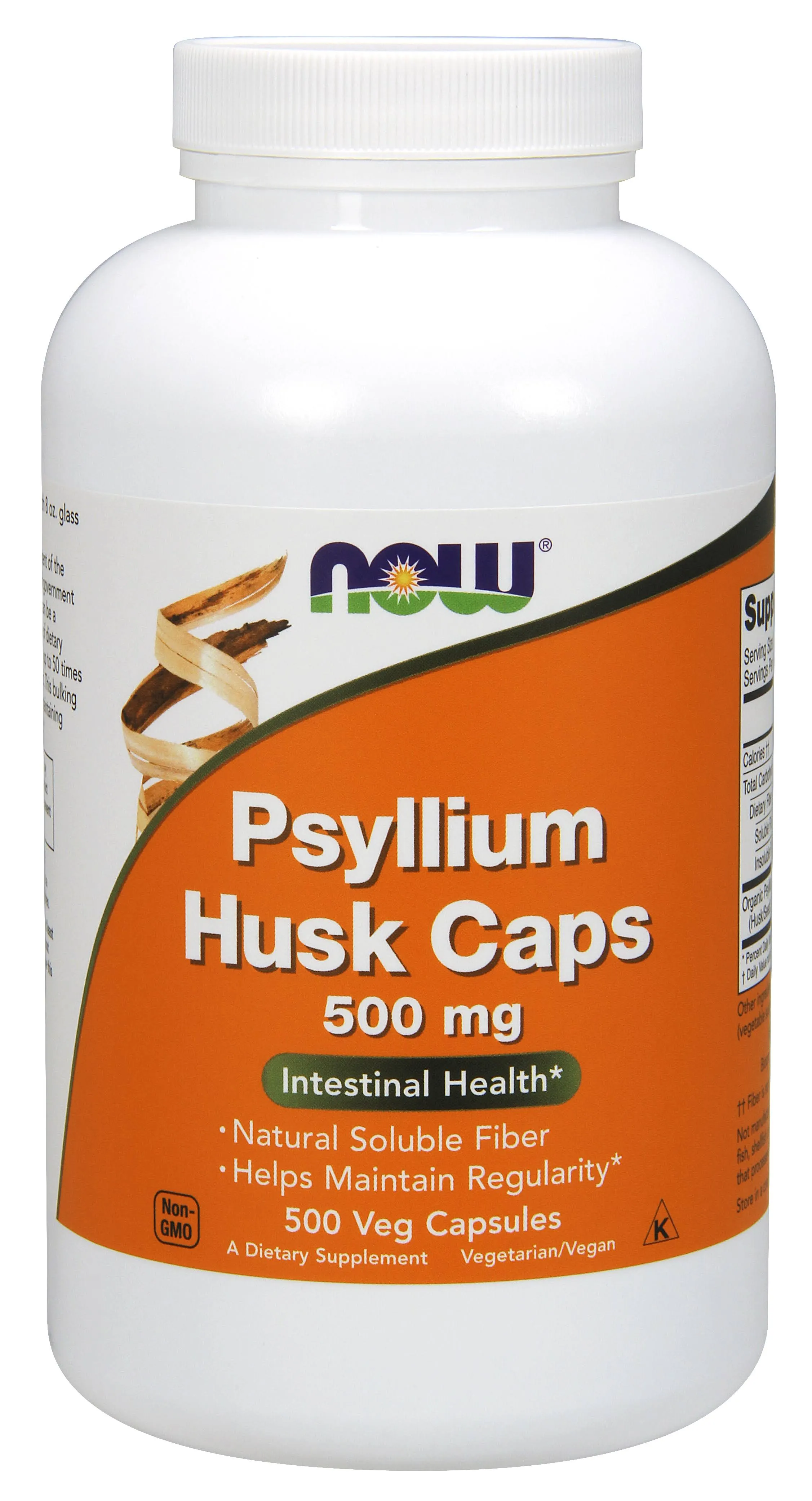 Now Foods Psyllium Husk Caps 500 Capsules 500 mg