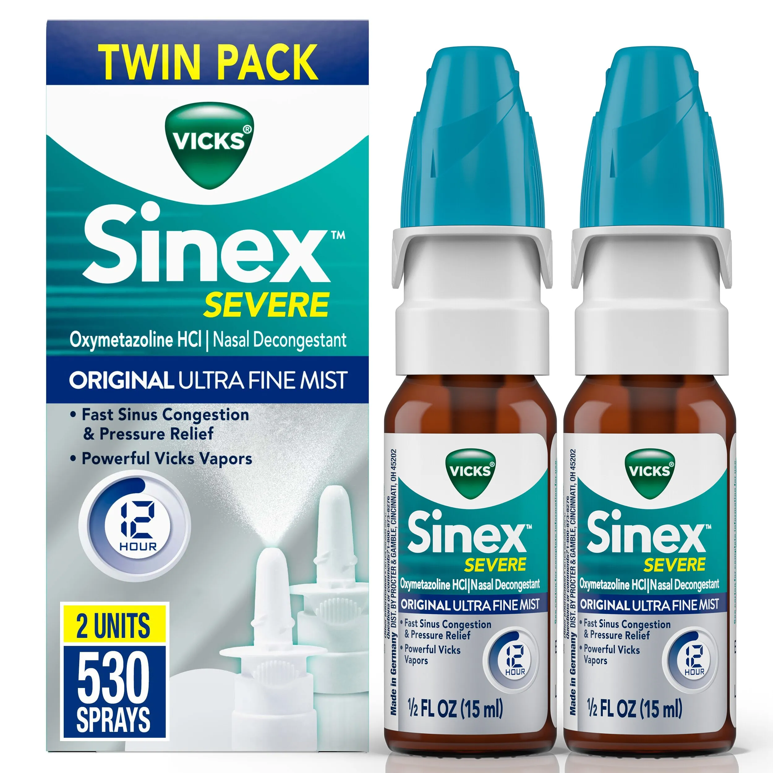 Vicks Sinex Severe 12HR Original Nasal DecongestantTwin Pack, 2 0.5 oz bottles | CVS