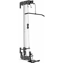 Synergee LAT Pull Down and LAT Row Cable Machine with Flip-Up Footplate, High and Low Pulley Station for 1” and 2” Plates. Home Gym Exercise Weight Machine.