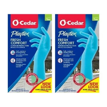 O-Cedar Playtex Small Fresh Comfort Gloves Super Protection 1 Pair Blue, 2 Pack