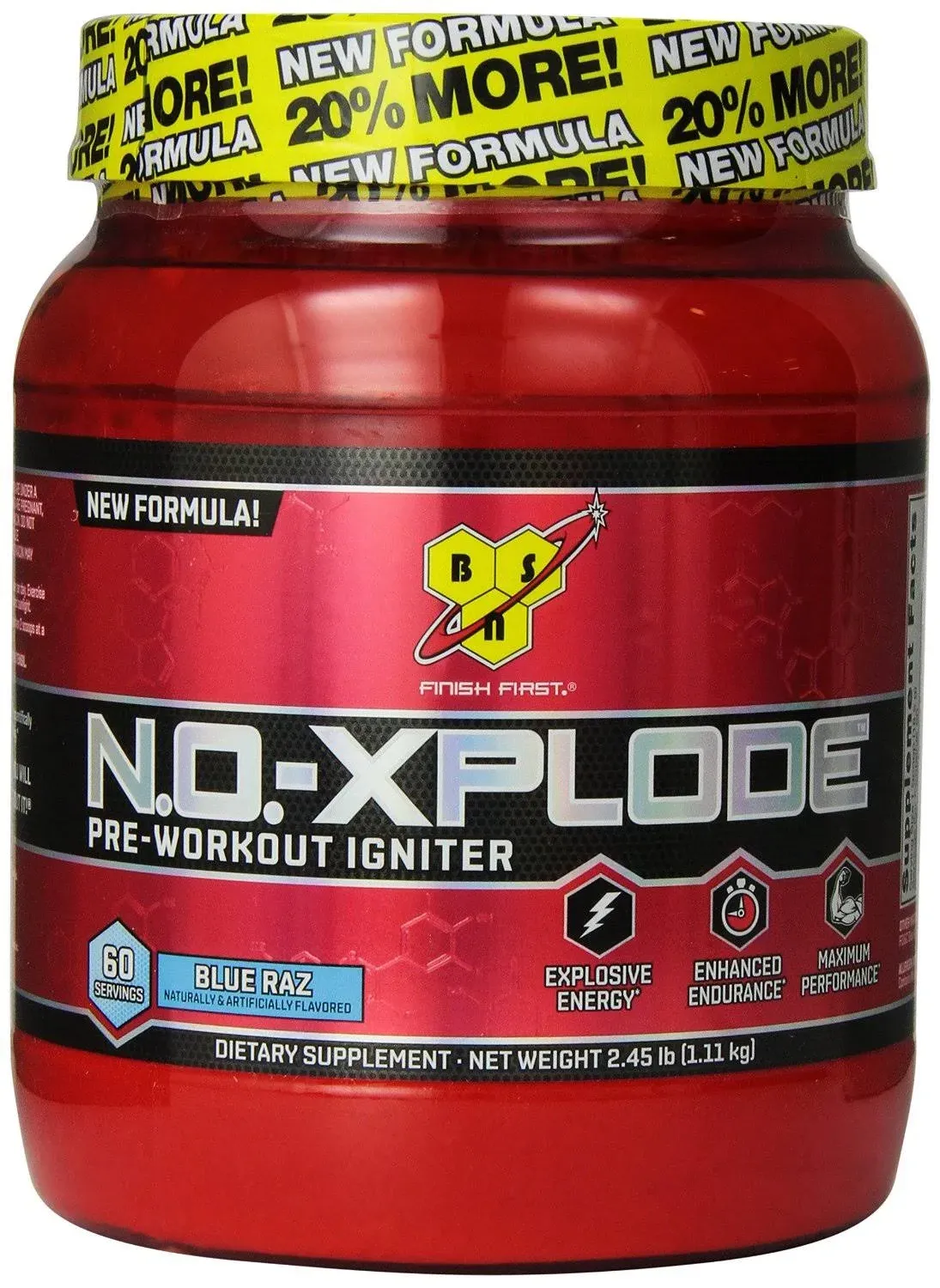 BSN NO-Xplode Blue Razz - 2.45 lb tub