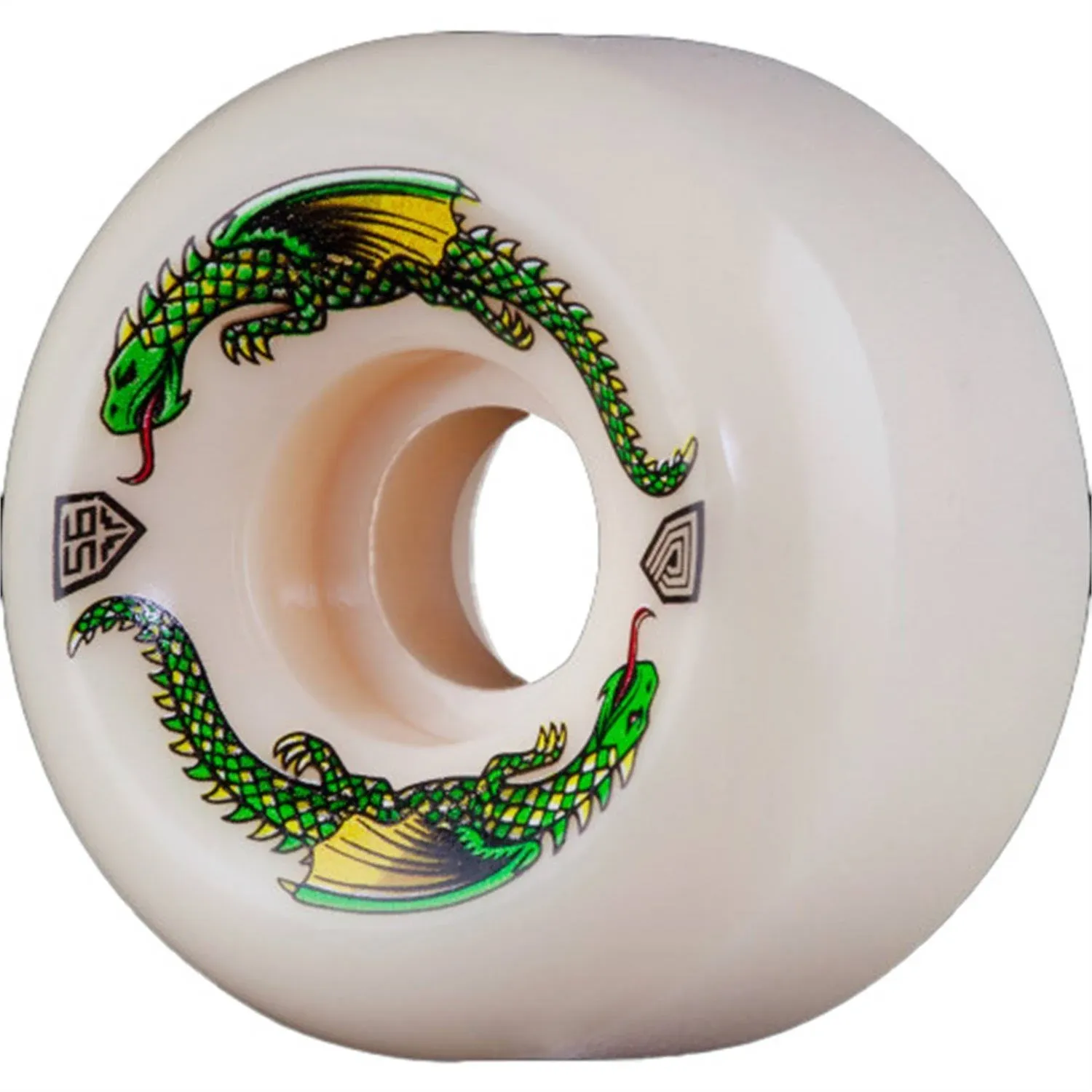 Powell Peralta Dragon Formula 93A 58mm White Skateboard Wheels