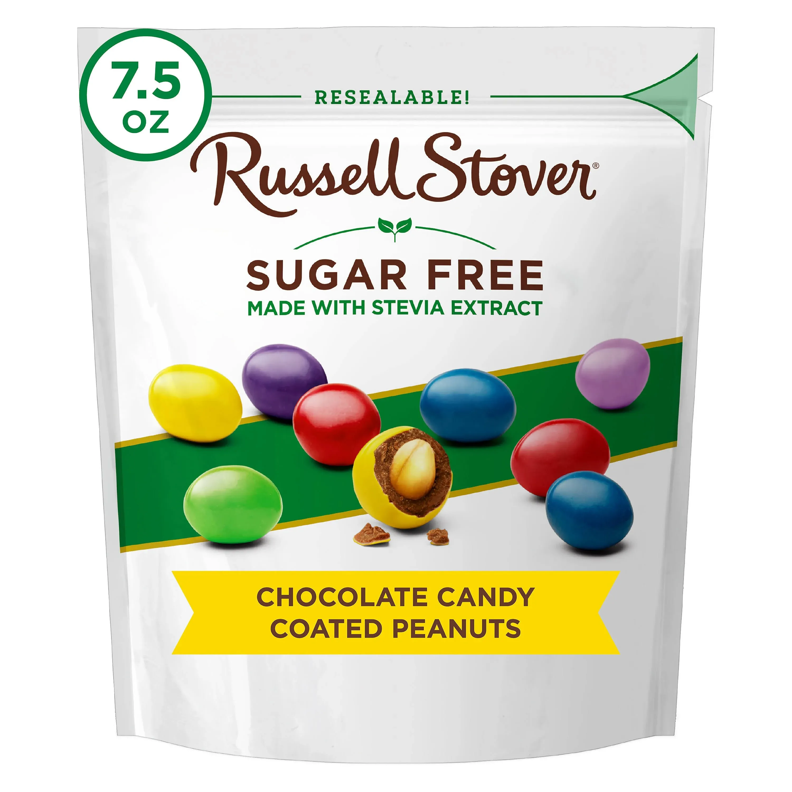 Russell Stover Chocolate Candy Coated Peanuts, Sugar Free - 7.5 oz