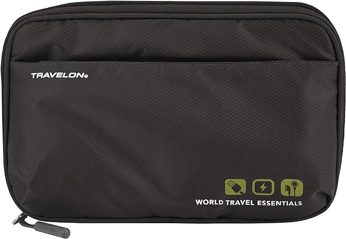 Travelon World Travel Essentials Tech Organizer, Black