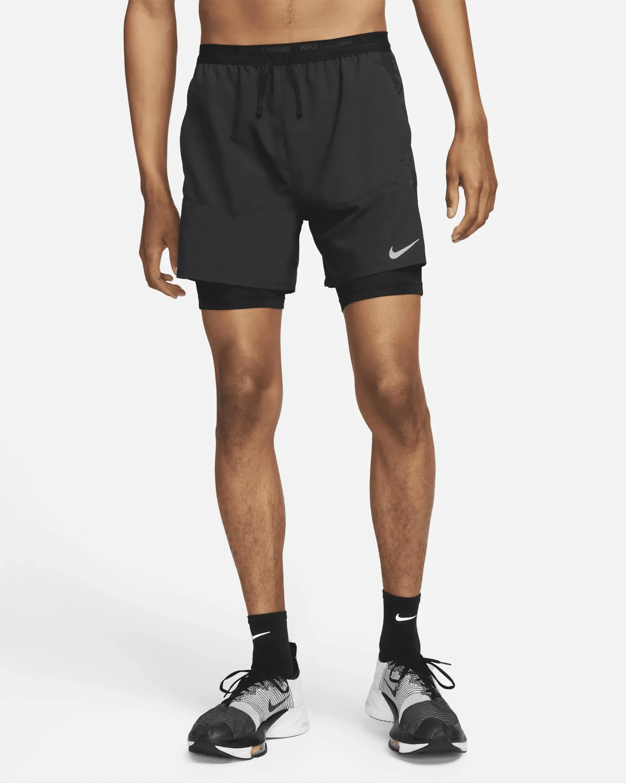 Nike Men's Stride Dri-Fit 5" Hybrid Running Shorts Black