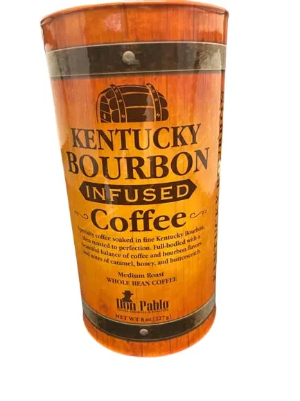 Don Pablo Kentucky Bourbon Infused Coffee-Whole Bean Coffee- 8 Ounce Bag in Collectible Tube