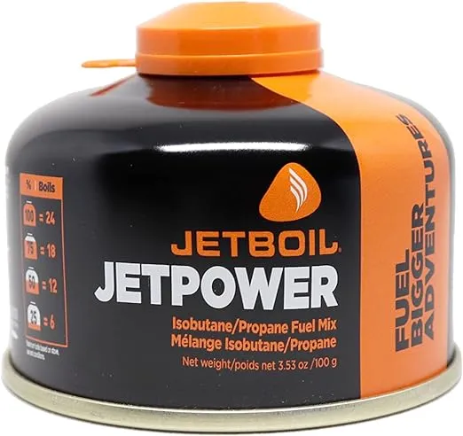 Jetboil Jetpower 4-Season Fuel Blend, Liquefied Petroleum Gas, 100 Gram