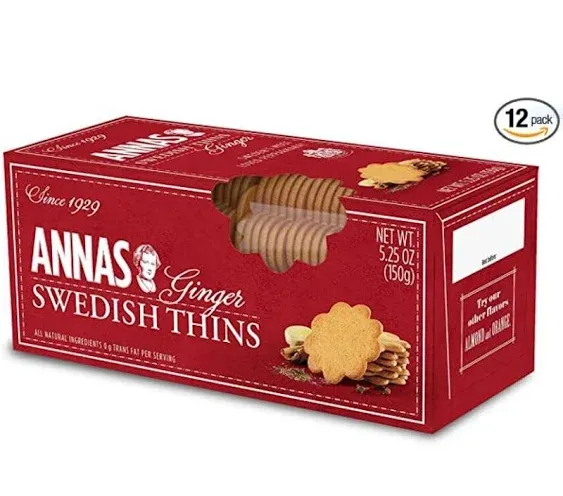 12 x Anna's Ginger Thins Swedish Cookies 5.25 Oz (Pack of 12) From Canada