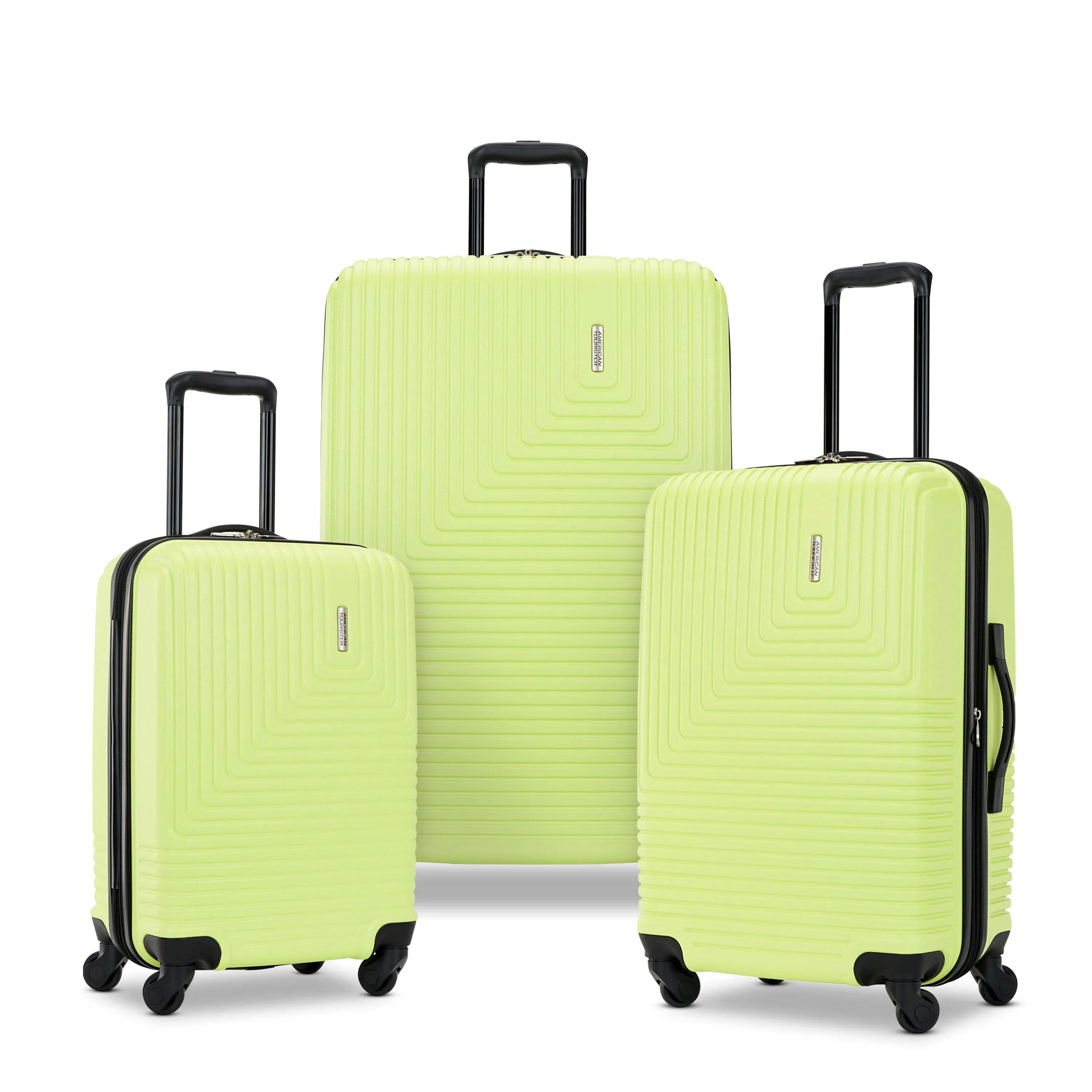 American Tourister Groove Hardside Luggage with Spinner Wheels, Celery Green, 3-Piece Set (Carry On, Medium, Large)