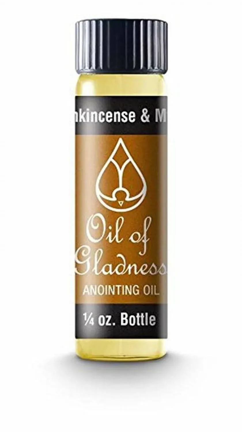 Oil of Gladness Frankincense and Myrrh Anointing Oil - Oil for Daily Prayer, Ceremonies, and Blessings 1/4 oz Bottle