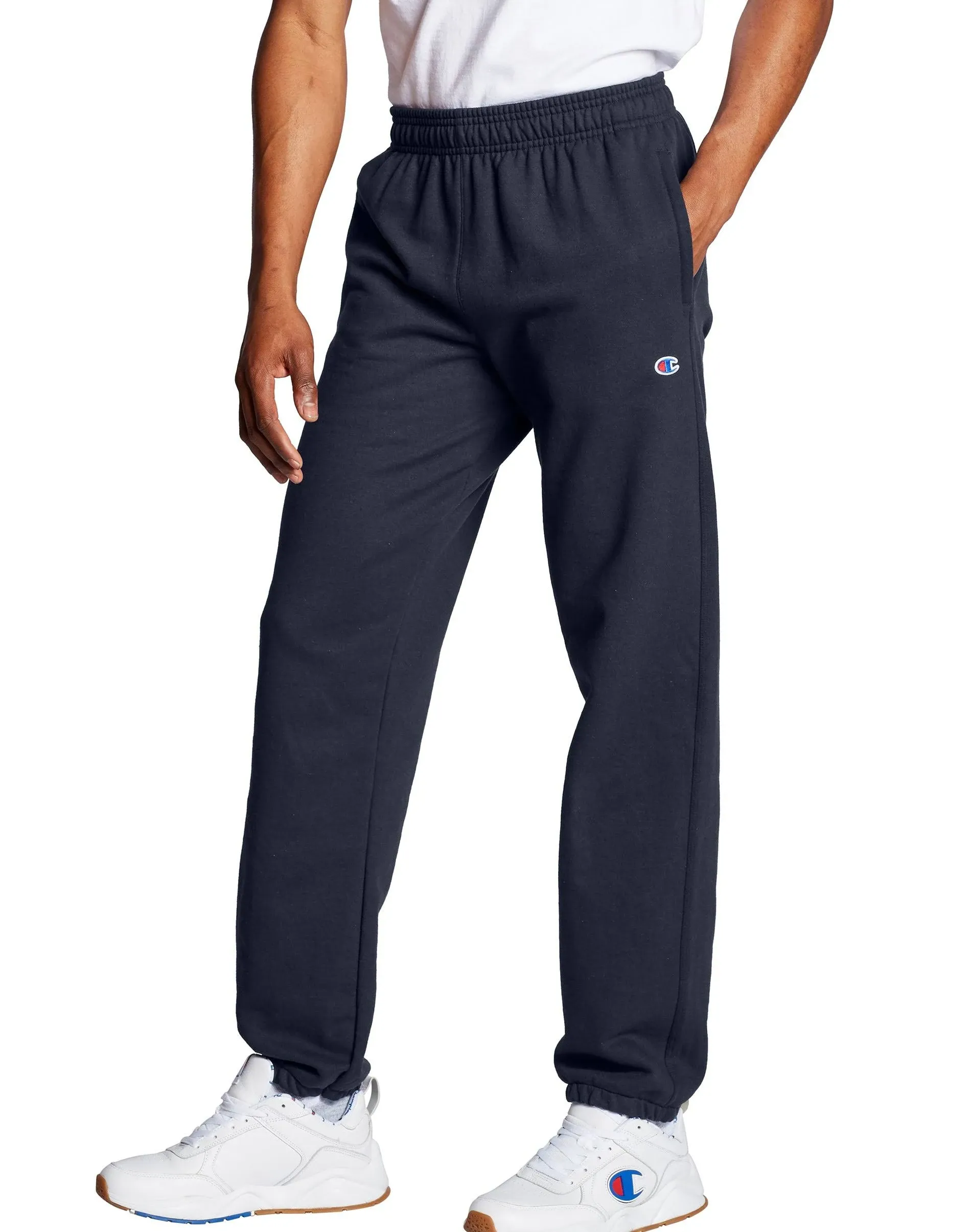 Champion Men's Powerblend Fleece Relaxed Bottom Pants Navy