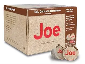 Joe Knows Coffee Tall Dark and Handsome Single Serve Coffee Pods Rich Bold Ro...