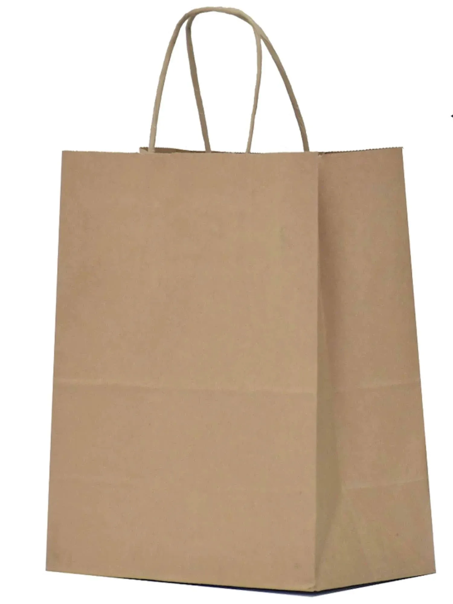 Qutuus Kraft Paper Gift Bags with Handles - 8x4.25x10.5 25 Pcs Brown Shopping ...