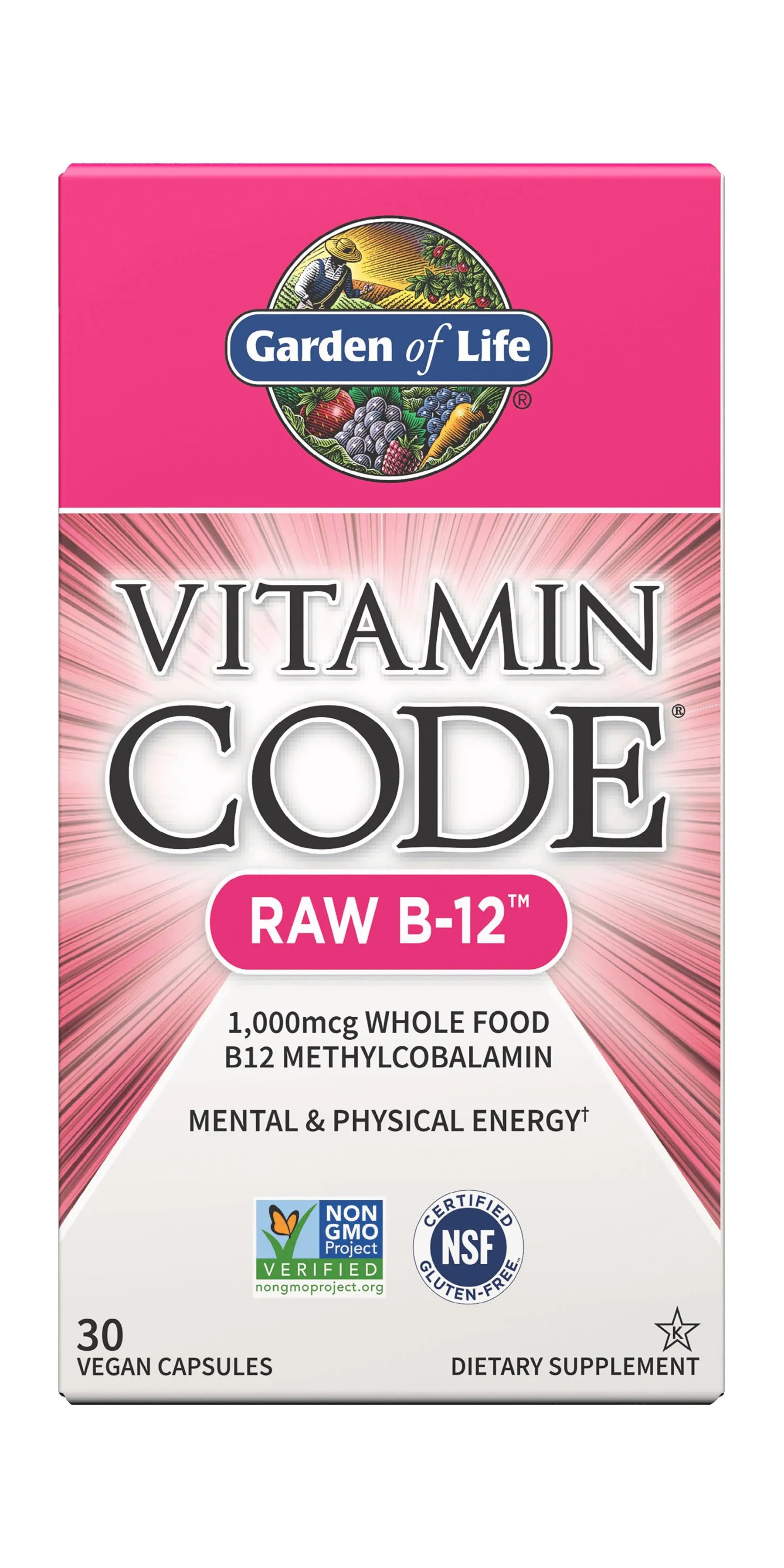 Garden of Life Vitamin Code Raw B-12, 1000 mcg, Capsules - 30 count