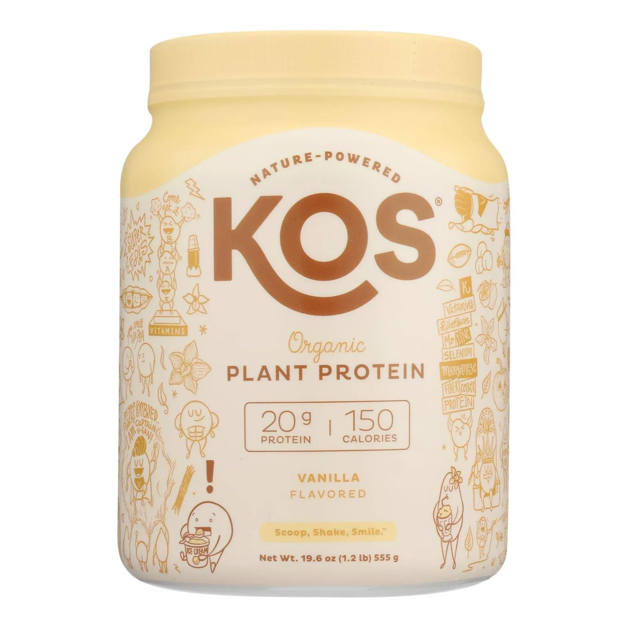 Kos Plant Protein, Organic, Vanilla Flavored - 19.6 oz