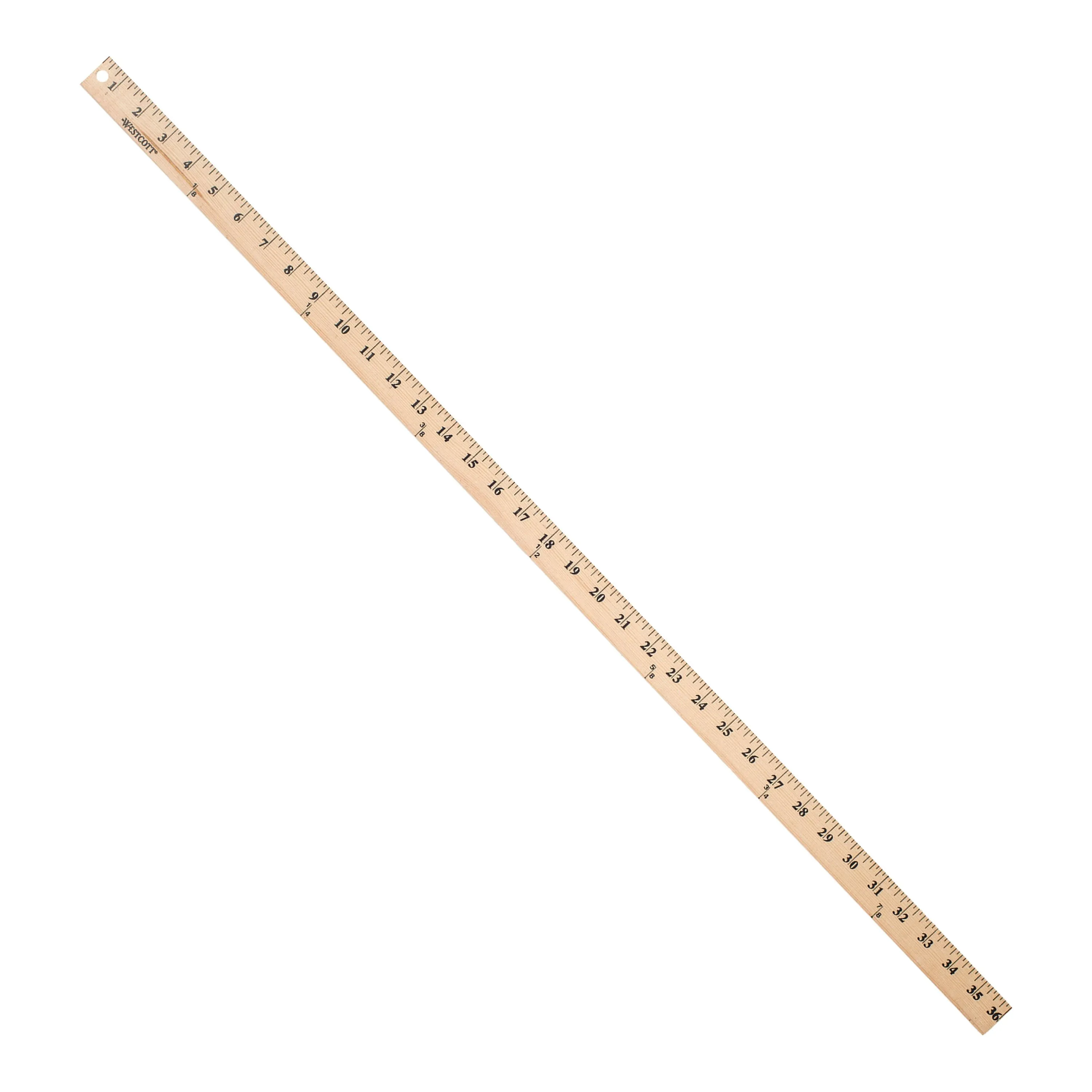 Westcott 10425 Wood Yardstick with Metal Ends, 36-Inch