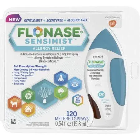 Flonase Sensimist 24 Hour Allergy Relief Nasal Spray Scent Free 120 Sprays