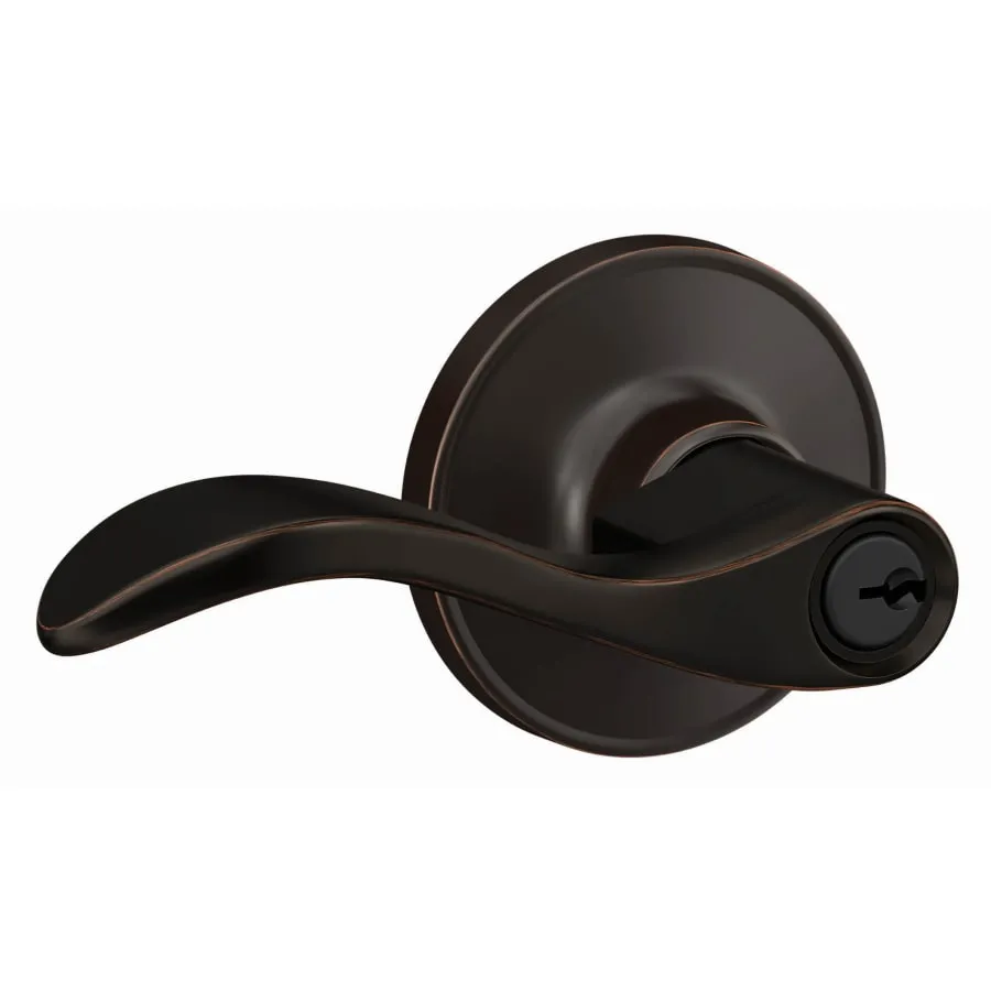 Seville Single Cylinder Keyed Entry Door Lever Set with Round Rose from the J Series