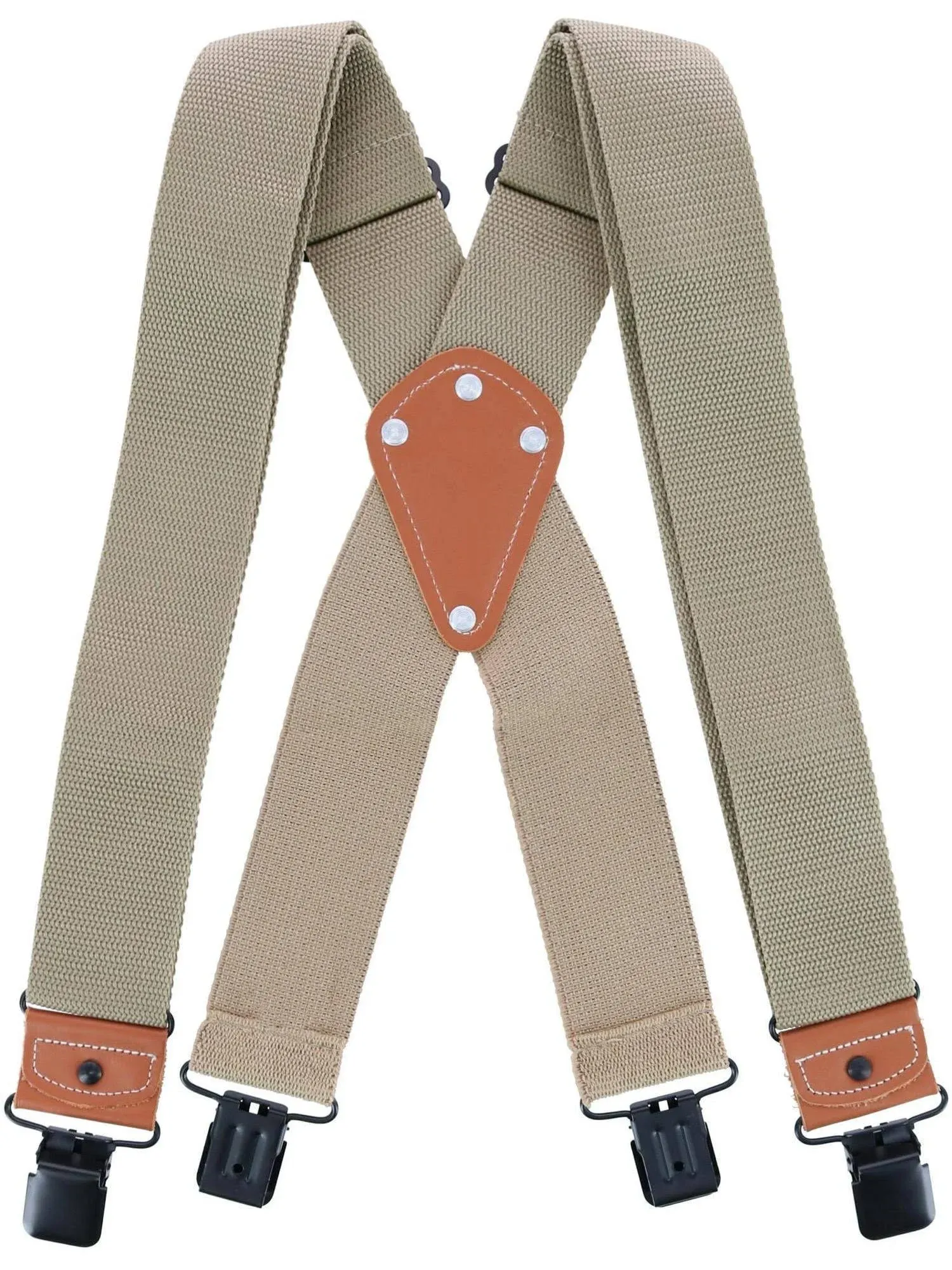 Dickies Men's Industrial Strength Ballistic Nylon Clip End Work Suspenders - Khaki