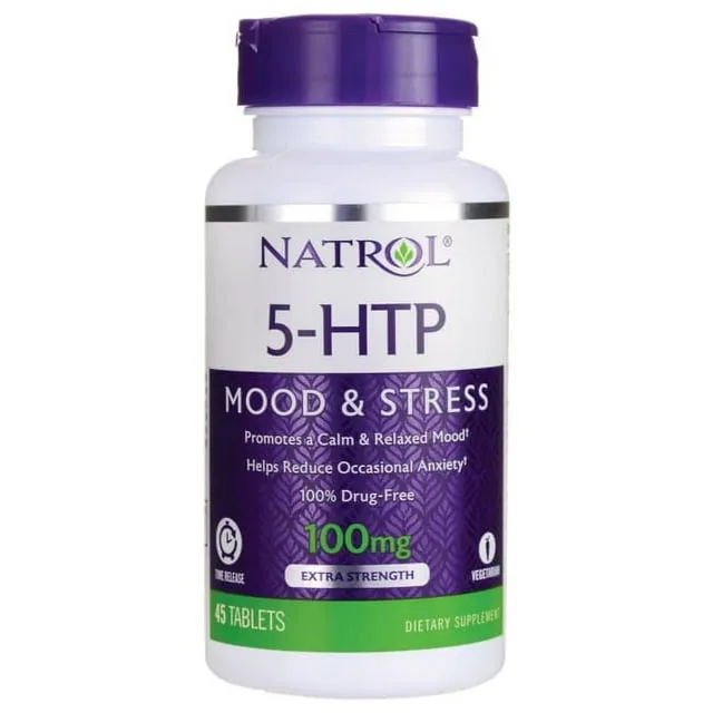 Natrol 5-HTP 100mg, Dietary Supplement Helps Support a Balanced Mood, 90 Time Release Tablets, 22-45 Day Supply