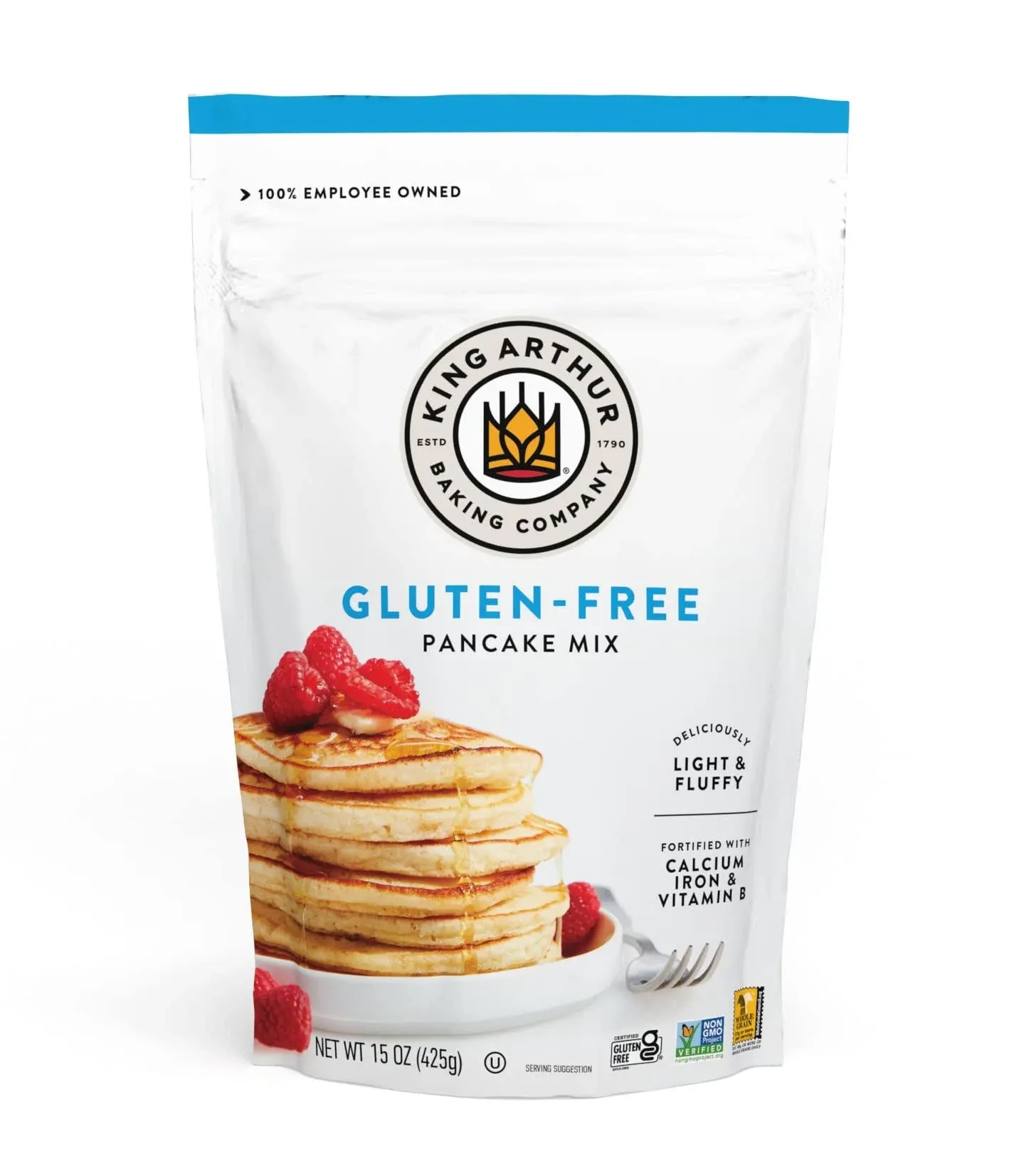 King Arthur Gluten Free Classic Pancake Mix: Fluffy, Delicious Breakfast Delight - Non-GMO, Kosher Certified, 15 oz (Pack of 6) - Makes Perfect