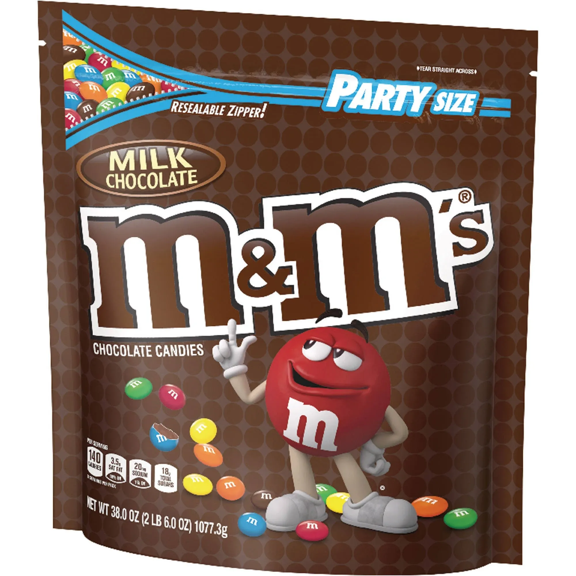 M & M's Chocolate Candies, Milk Chocolate, 38 oz Bag