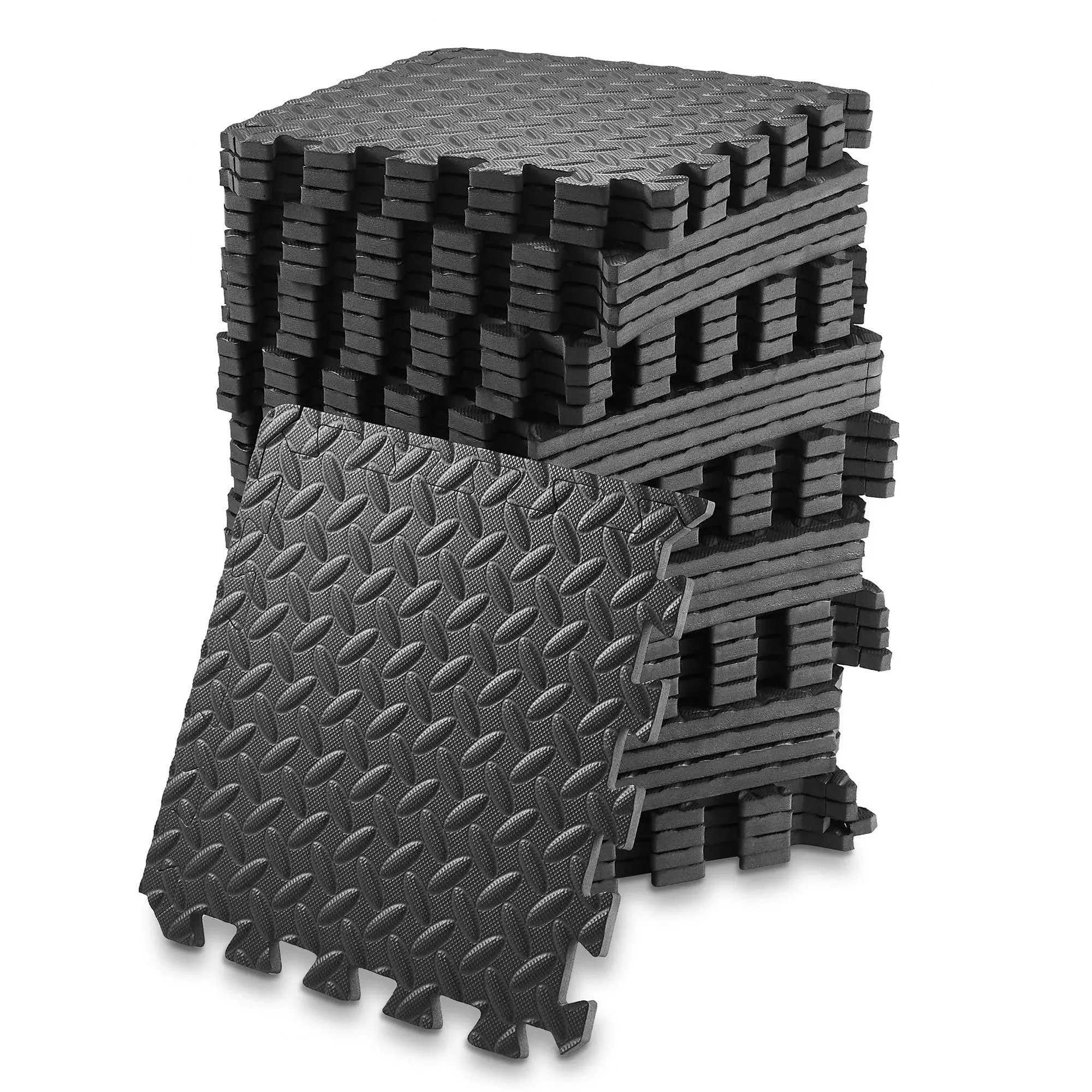 Philosophy Gym Pack of 36 Exercise Flooring Mats - 12 x 12 inch Foam Rubber ...