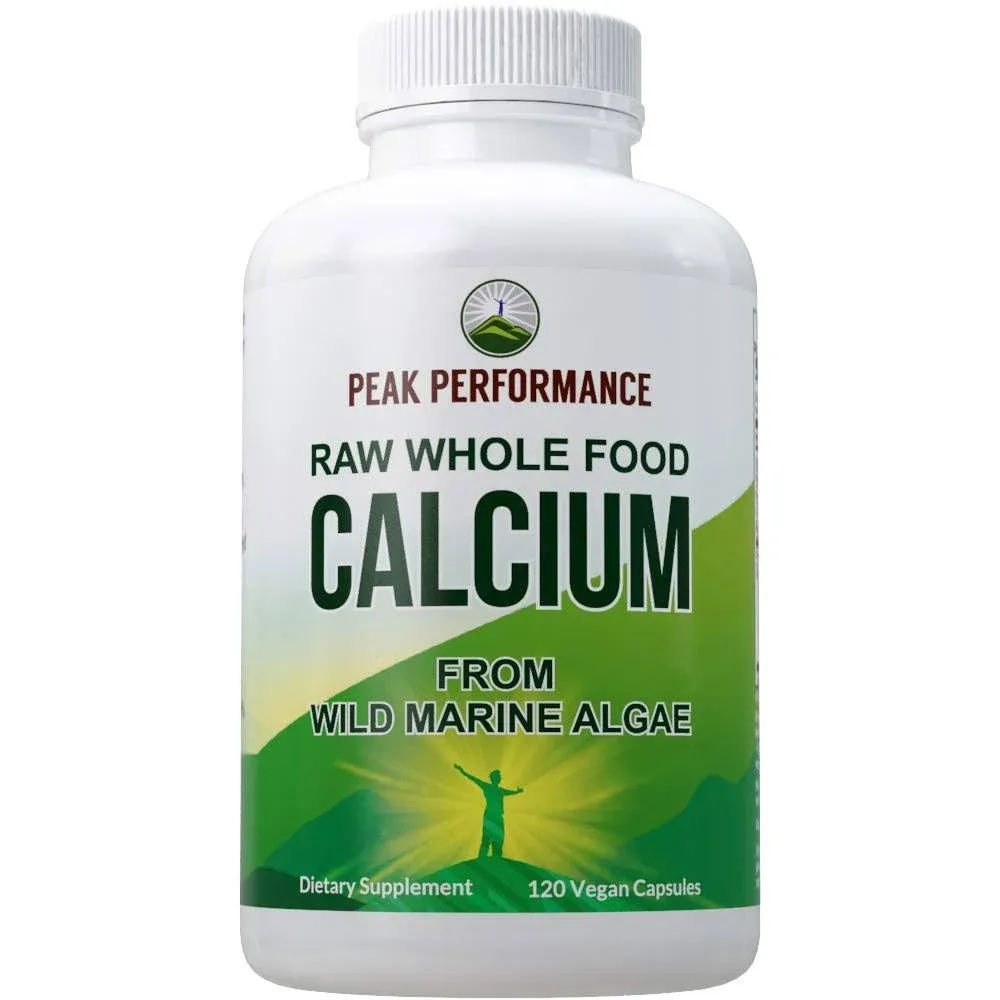 Raw Whole Food Vegan Calcium Supplement by Peak PERFORMANCE. Plant Based Calcium ...