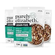 Purely Elizabeth Grain-Free Granola + Baked with MCT Oil, Paleo + Keto Certified - Vegan & Gluten-Free - Vanilla Almond Butter - 3 Pack