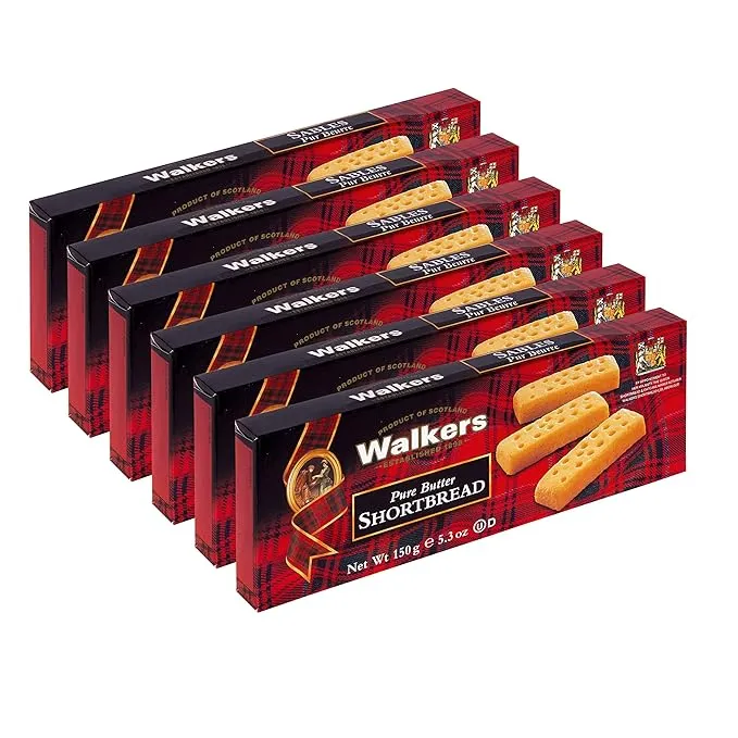 Walker’s Pure Butter Assorted Shortbread - 18 Assorted Cookies Per Box (Pack of 6) - Authentic Shortbread Cookies from Scotland