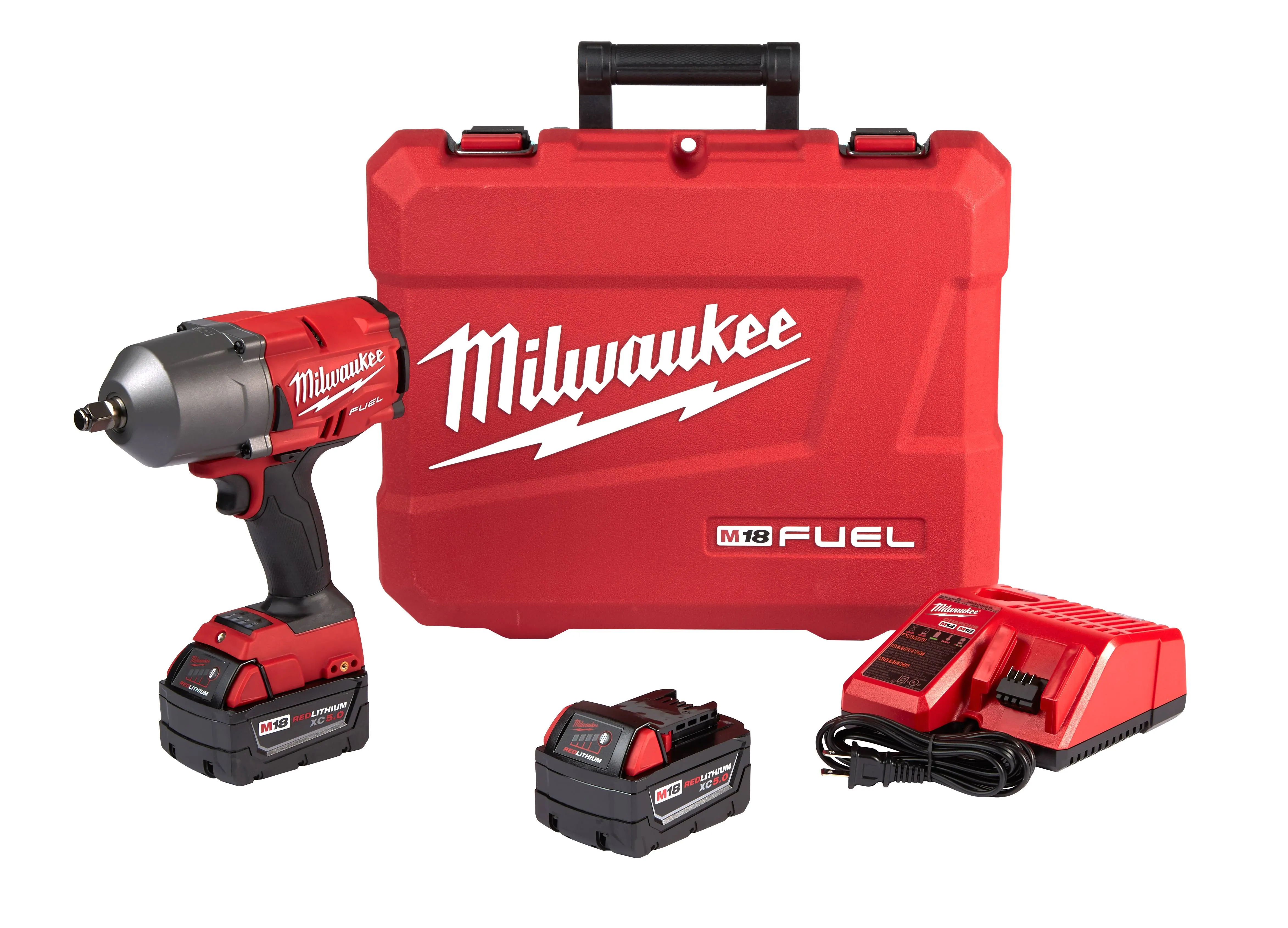 Milwaukee FUEL 2767-20 18V 1/2 Impact Wrench,(2) 48-11-1850 5.0 Battery M18 Ring