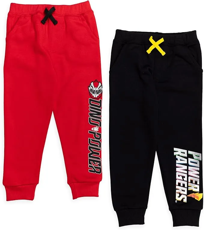 Power Rangers Toddler/Little/Big Boys 2 Pack Fleece Jogger Pants