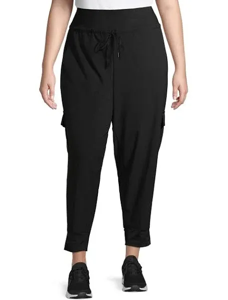 Athletic Works Women&#039;s Plus Athleisure Commuter Jogger Pants 4X (28-30) Black