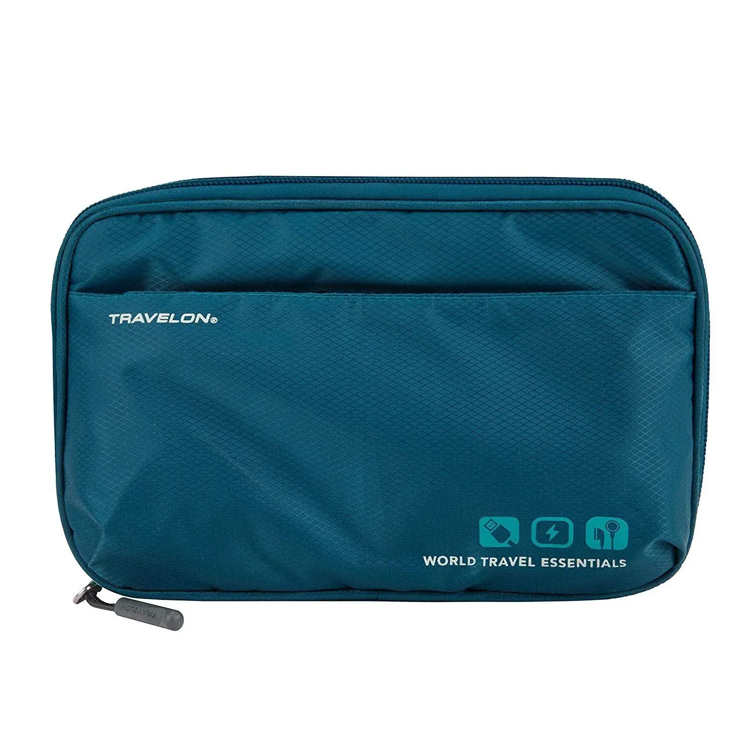 Travelon World Travel Essentials Tech Organizer Peacock Teal