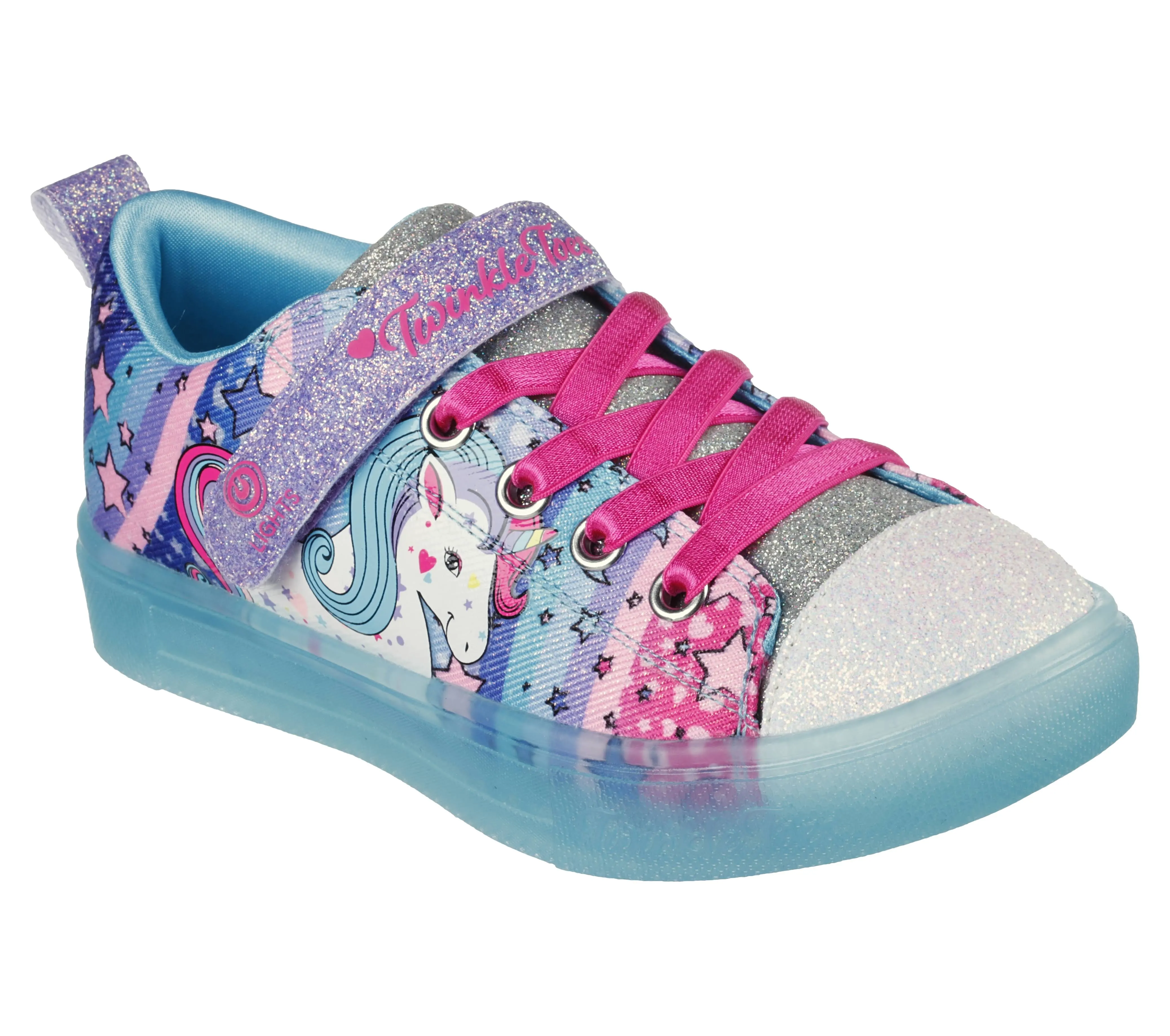 Skechers Girls' Twinkle Toes Twinkle Sparks Ice-unicorn Bu Sneaker