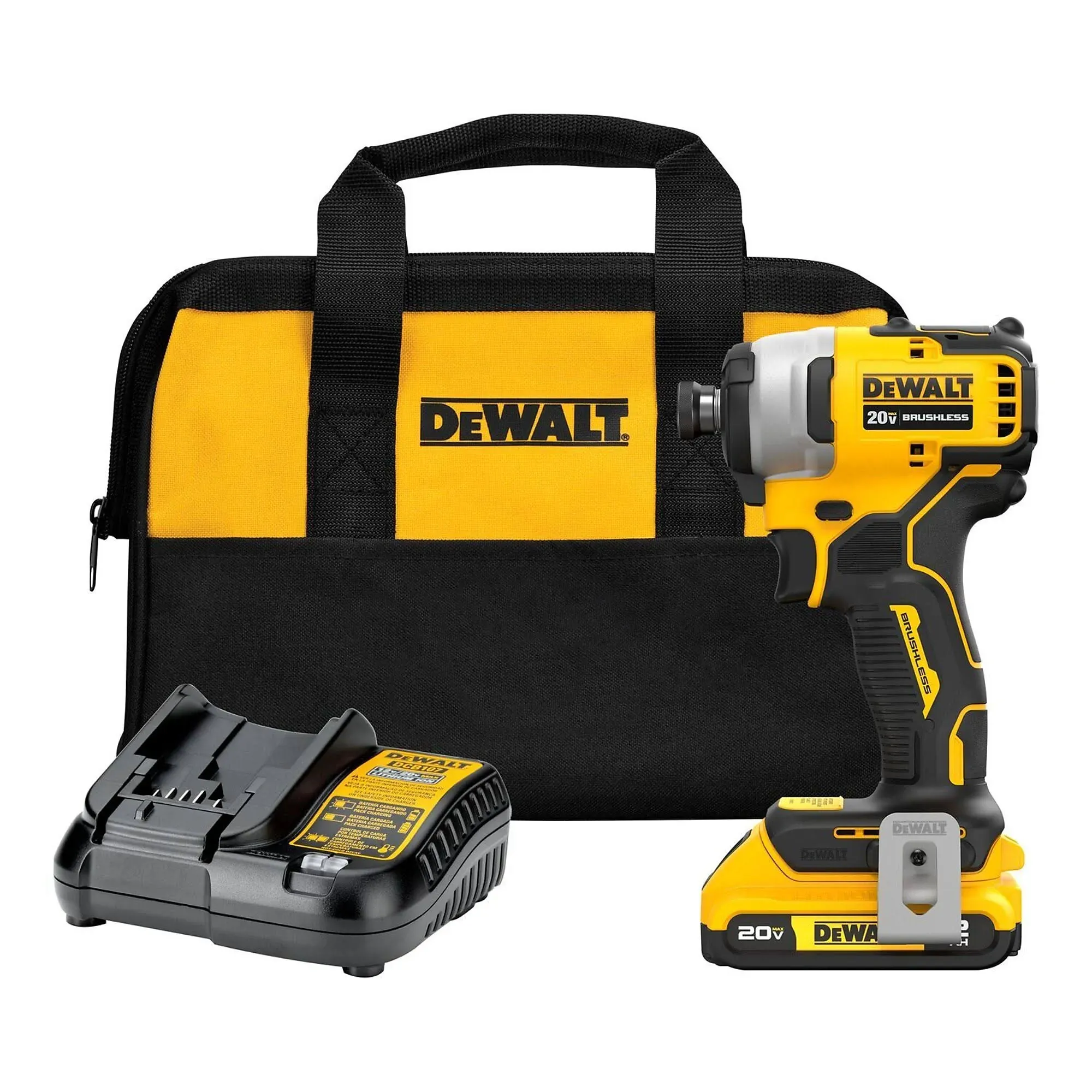 DeWalt DCF809D1 20V Cordless 1/4&#034; Impact Driver Kit w/ Battery, Charger and Bag