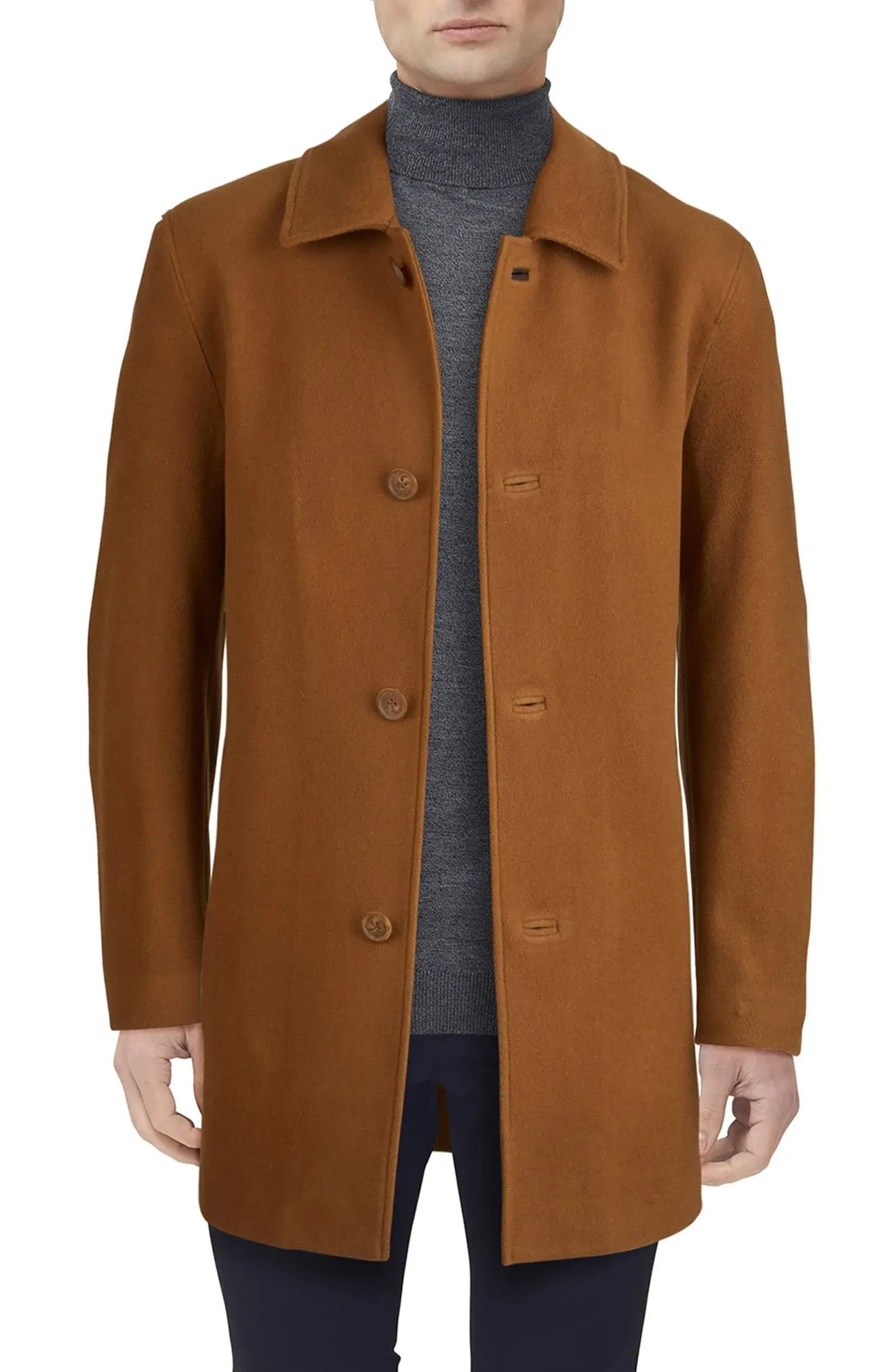 Cole Haan Camel Wool-Blend Coat