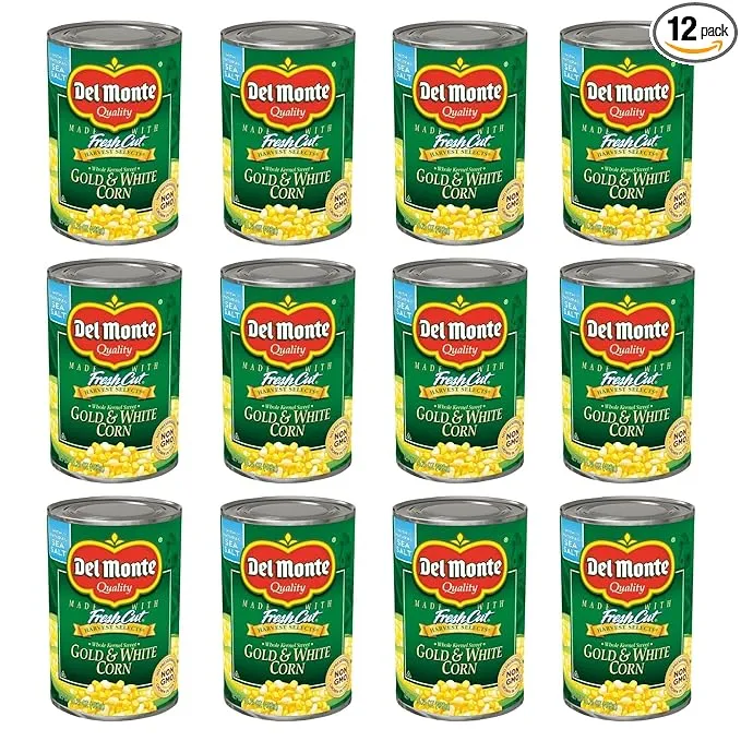 DEL MONTE FRESH CUT Golden Sweet Canned Cream Corn, Canned Vegetables, 24 Pack, 14.75 oz Can